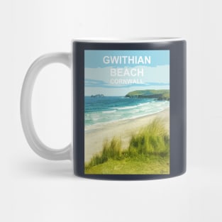 Gwithian Cornwall. Hayle Godrevy. Cornish gift. Travel poster Mug